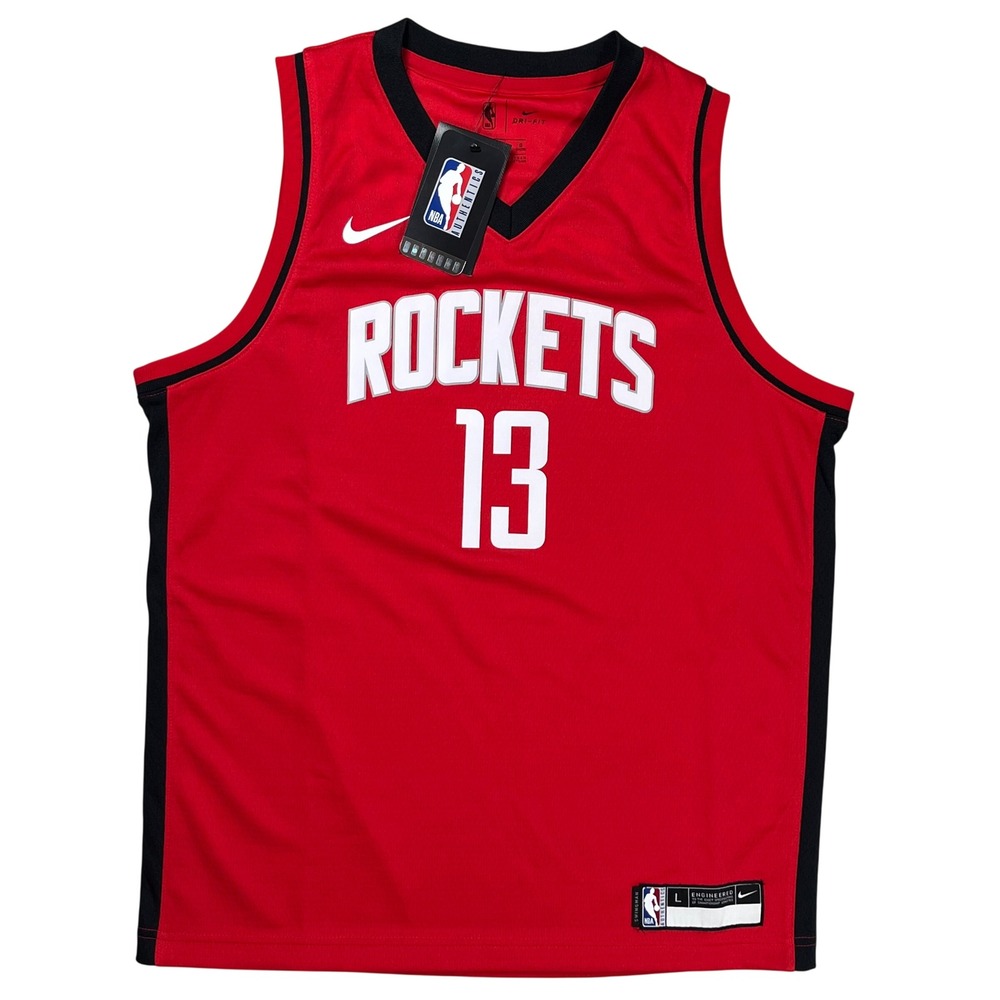 New Nike Houston Rockets Basketball Jersey Youth Large Red James Harden Dri-FIT